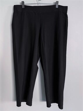 Eileen Fisher Straight Leg Pull On Stretch Elastic Waist Pants Women’s Size L